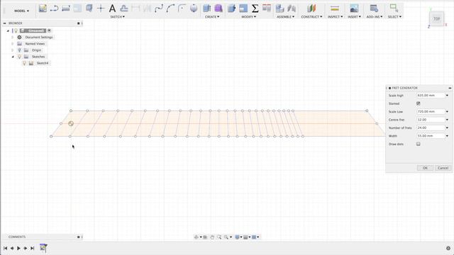 Guitar Fretboard Generator for Fusion360 смотреть онлайн