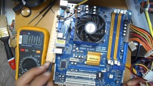 диагностика материнской платы, измерение сопротивления и потребления по линиям.