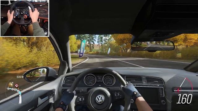 1st person view Forza Horizon 4 - VOLKSWAGEN Golf R Steering Wheel and Shifter Gameplay смотреть онлайн