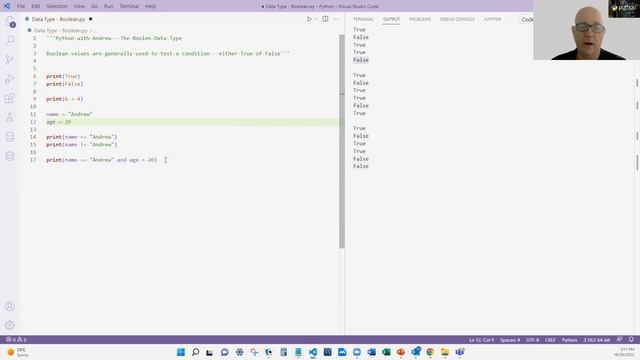 Python Data Types - Boolean смотреть онлайн