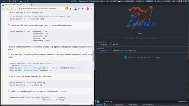 Emacs - 09 - Dashboard смотреть онлайн