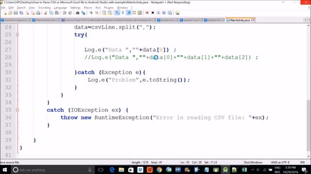 How to Parse CSV or Microsoft Excel file in Android Studio with example in HINDI смотреть онлайн