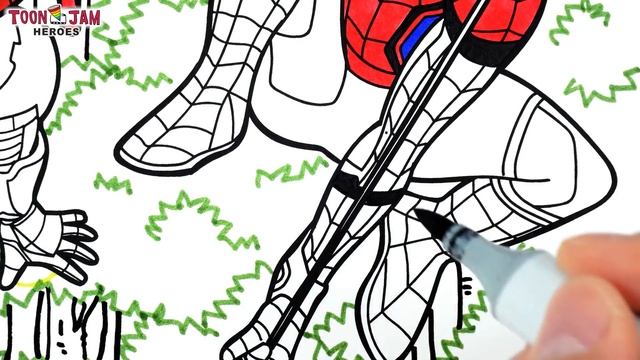 Spider-Man and Iron Man Coloring Pages смотреть онлайн