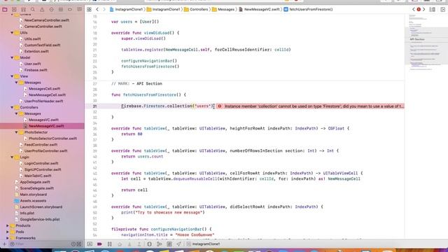 Как создать приложение похожее на Instagram part 16 New Message Swift 5 Xcode 11 смотреть онлайн