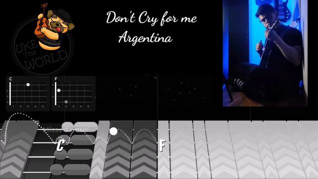 Don't Cry For Me Argentina // Ukulele/Ukelele Play Along Cover Tutorial смотреть онлайн