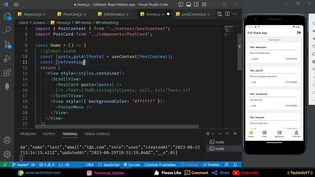 Refresh Control and final fix| Building a Fullstack React Native App | React Native project смотреть онлайн