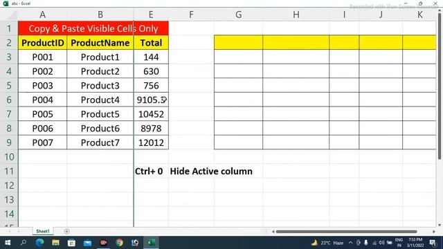 Copy & Paste Visible Cells Only In Excel In Hindi смотреть онлайн