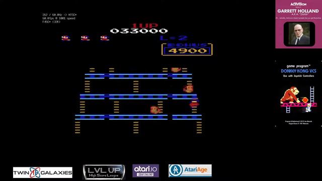 Atari 2600 EMU - Donkey Kong VCS - Game L-1 X/X - 64,200 смотреть онлайн