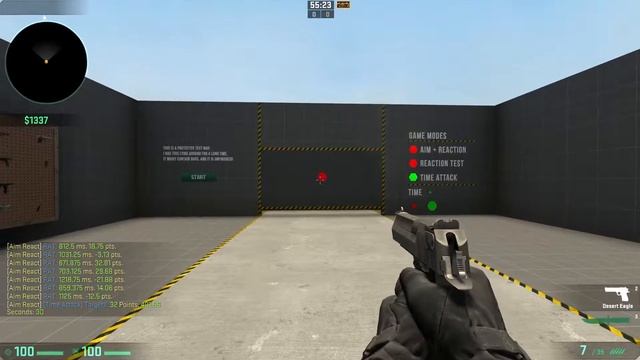 Как натренировать свою реакцию в CS.GO - Aim React [Experimental] смотреть онлайн