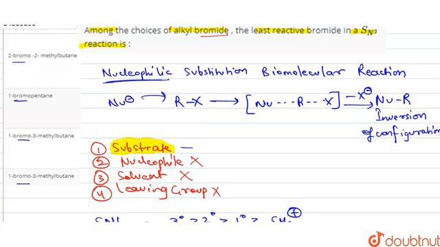Among the choices of alkyl bromide , the least reactive bromide in a `S_(N^(2))` reaction is : смотреть онлайн