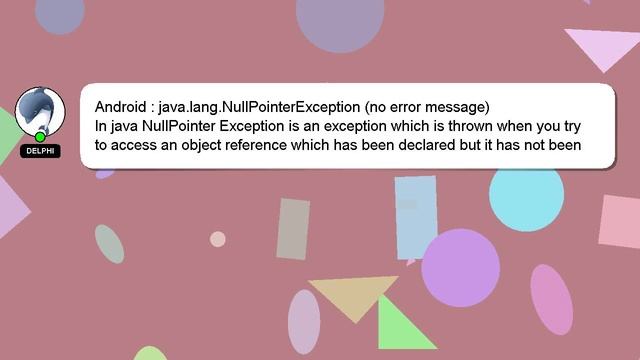 Android : java.lang.NullPointerException (no error message) смотреть онлайн