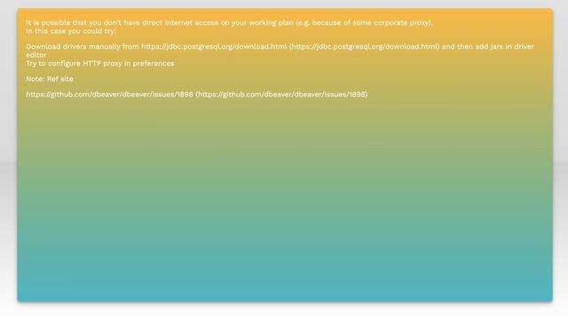DBeaver Error Resolving Maven Dependencies