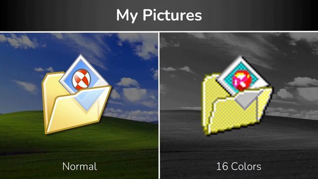 Windows XP Normal and 16-Color Icon Comparison! смотреть онлайн