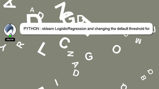 PYTHON : sklearn LogisticRegression and changing the default threshold for classification смотреть онлайн