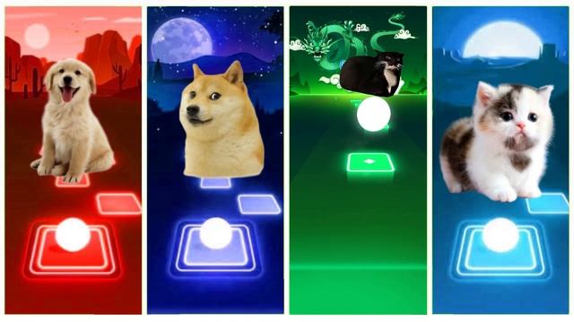 Cute Dog vs Maxwell Cat vs Cute Cat Tiles Hop EDM Rush смотреть онлайн