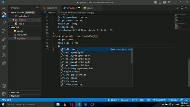 How To Create Clock Ui Design In JavaScript| College Students Project 3 - CodeWithRihan смотреть онлайн