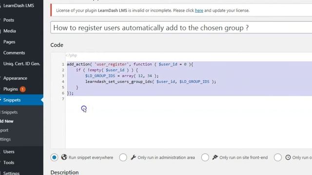 #LearnDash : How To Register Users Automatically  To The Chosen Group ?