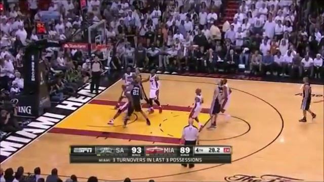 Final Minute (without timeout) of the Game 6 NBA FINALS 2013 смотреть онлайн