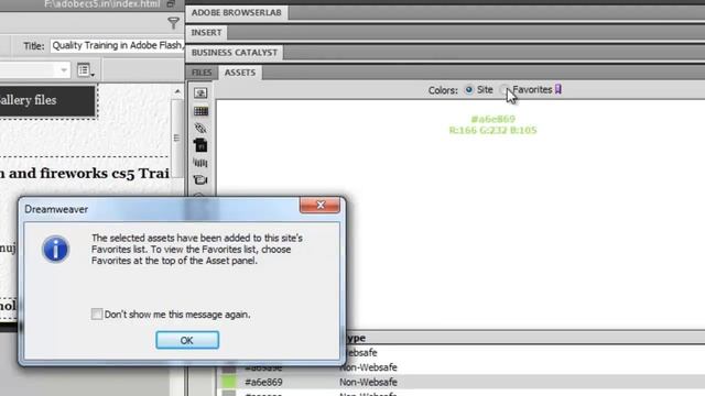 Dreamweaver CS5 Tutorial: Assets Panel смотреть онлайн