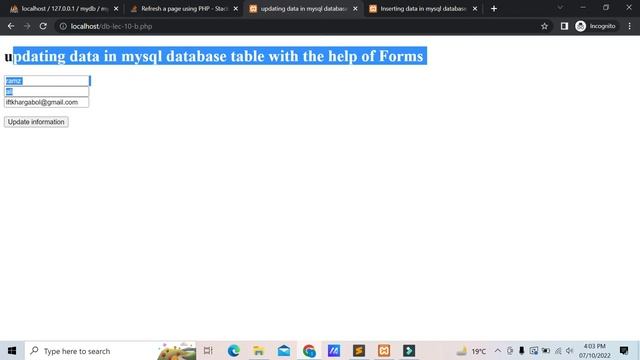 Edit & Update Records using MySQL PHP | Hindi/Urdu - Lec#10 смотреть онлайн