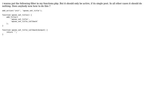 Wordpress: Functions.php: If its single? смотреть онлайн