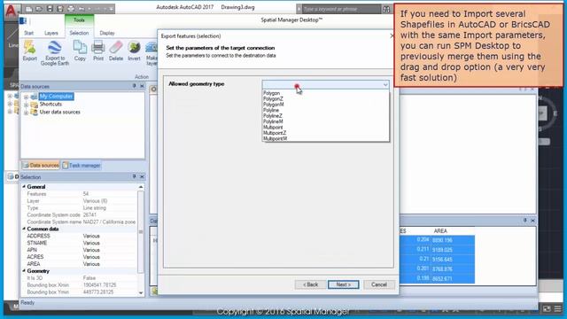 Quick merging SHPs to Import in AutoCAD or BricsCAD - Spatial Manager (SR) смотреть онлайн