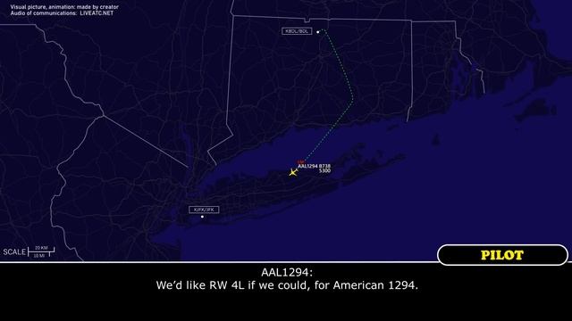 Engine is at idle power. American Boeing 737-800 diverts to JFK for emergency landing. Real ATC смотреть онлайн