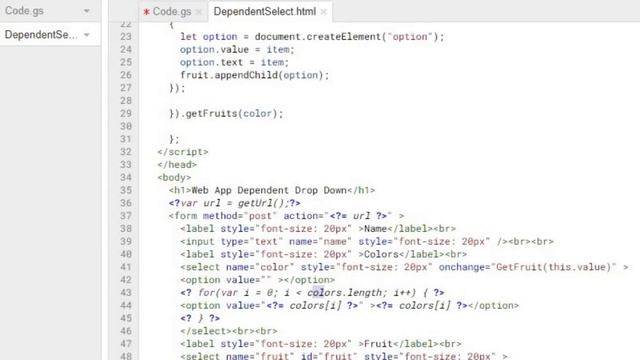 Google Web App - Create Dependent Drop Down смотреть онлайн