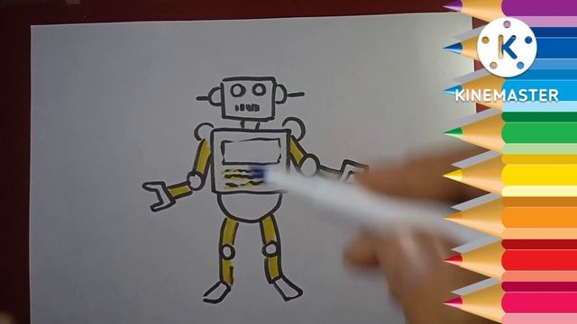 How to draw a robot?Как нарисовать робота? robot nasıl çizilir? смотреть онлайн