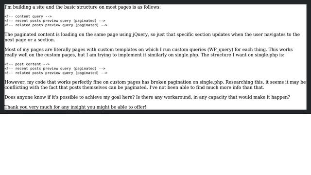 Wordpress: Pagination for custom query on single.php смотреть онлайн
