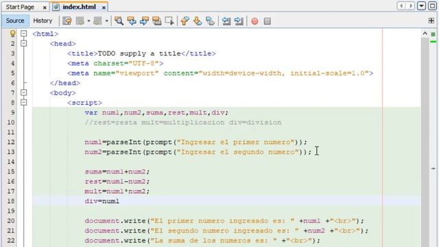 Ejercicio JavaScript: Suma,resta,multiplicación y división de 2 números смотреть онлайн