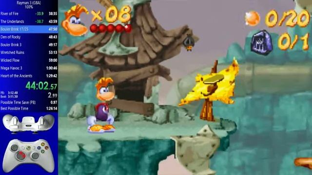 Rayman 3 GBA 100% speedrun in 1:27:46 (VBA-M Emulator) смотреть онлайн