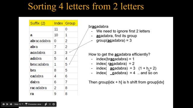 String Processing - Suffix Arrays - 1 - O(nlognlogn) (Arabic) смотреть онлайн