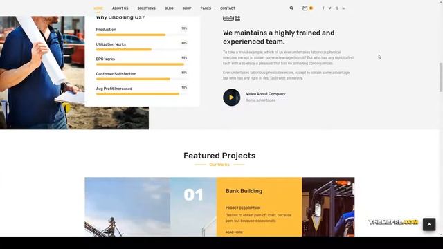 Enduz - Factory and Industry WordPress Theme construction energy Easy Create Website смотреть онлайн