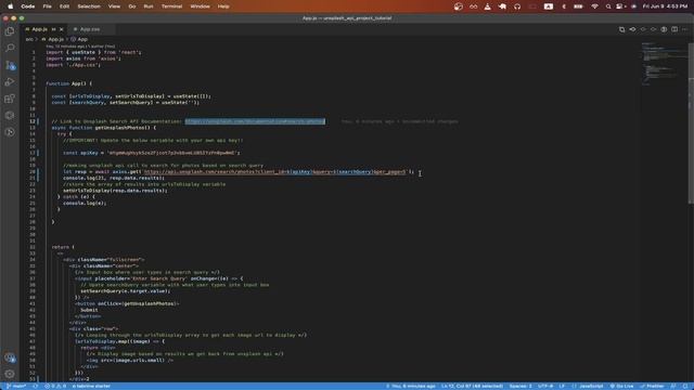 Unsplash API Project Tutorial | React смотреть онлайн