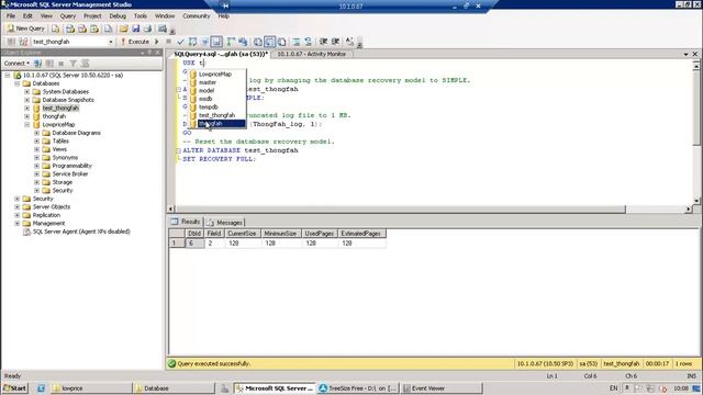 Reduce MS SQL log file size by shrink смотреть онлайн