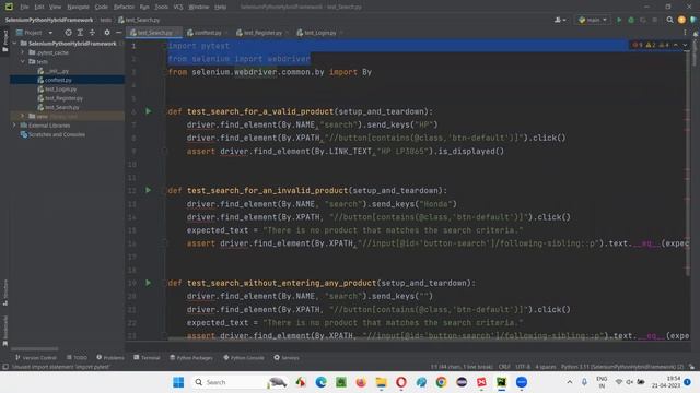 3. Selenium Python Hybrid Framework - Using Fixtures смотреть онлайн