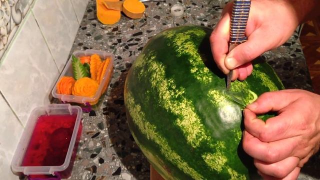 Watermelon Text Logo Carving - How to Make a Watermelon Text Logo смотреть онлайн