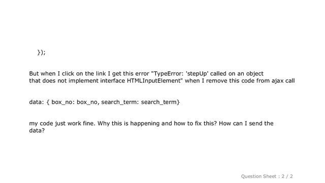 jQuery : TypeError: stepUp called on an object that does not implement interface HTMLInputElement смотреть онлайн