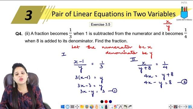 Class 10 Maths | Chapter 3 | Exercise 3.5 Q4 ii | Pair Of Linear Equations in Two Variables | NCERT смотреть онлайн