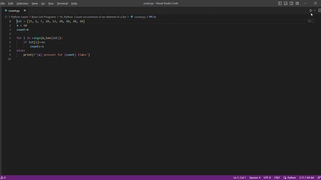 Python Count occurrences of an element in a list смотреть онлайн
