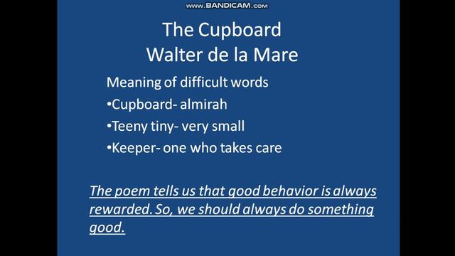 poem The cupboard смотреть онлайн