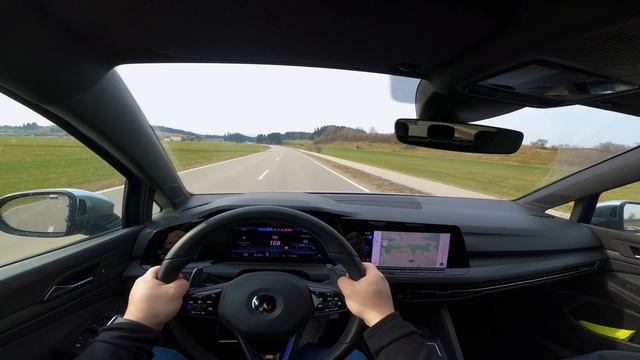 VW GOLF 8 R (320HP) 2021-POV Test Drive on German Roads смотреть онлайн