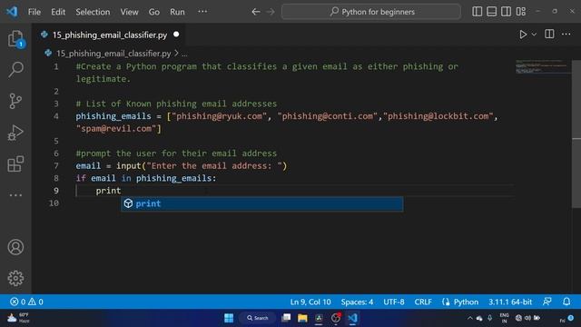 #15 Exercise - Create a Python Script that Classify Email as Phishing or Legitimate смотреть онлайн