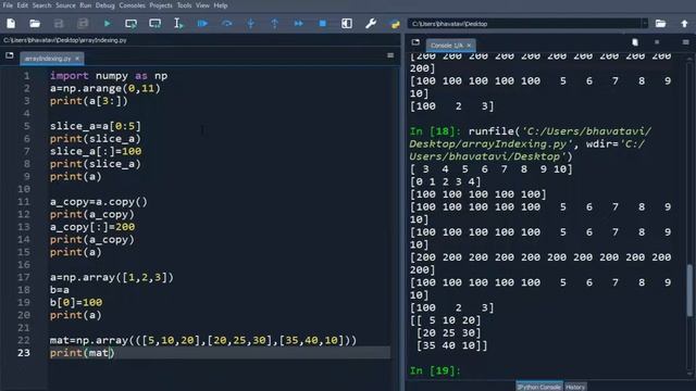 50. NumPy Array Indexing in Python with Code || Slicing NumPy Arrays Python Programming Tutorial смотреть онлайн