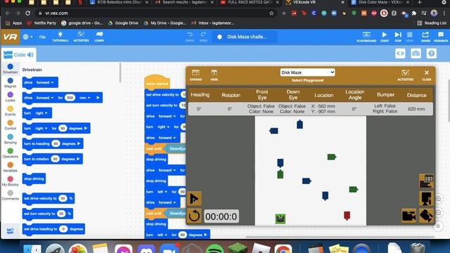 Disk Color Maze - VEXcode VR Level 3 смотреть онлайн