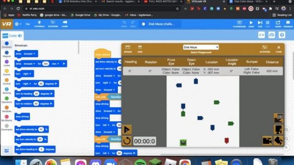 Disk Color Maze - VEXcode VR Level 3