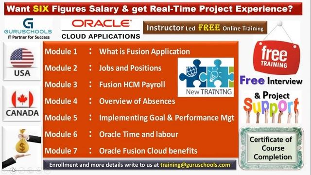 Oracle Fusion HCM Cloud - Instructor led FREE Training, Interview & Project Support - An Overview смотреть онлайн