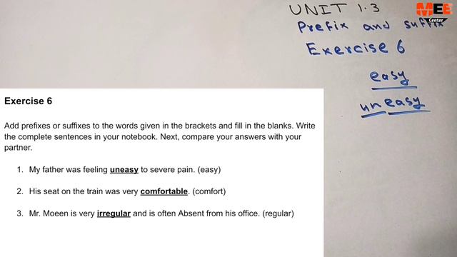 Prefix and suffix unit 1.3 exercises 5 to 7 new English book class 10 | matric New English unit 1.3 смотреть онлайн