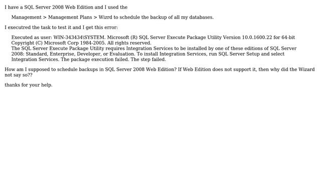 DevOps & SysAdmins: How to schedule backups in SQL Server 2008 Web Edition? смотреть онлайн